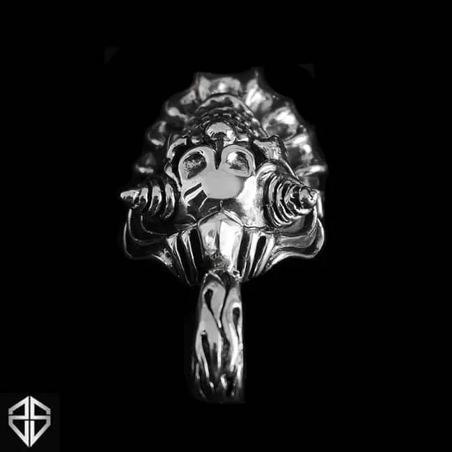 Mens Biker Skull Pendant Sterling Silver Clown Jester Medallion