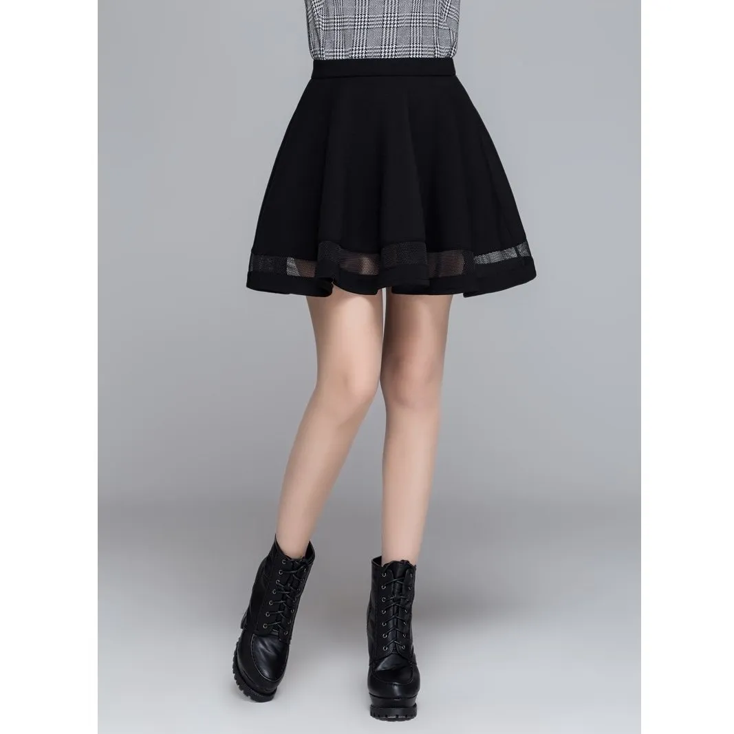 Mesh Patchwork Skirt
