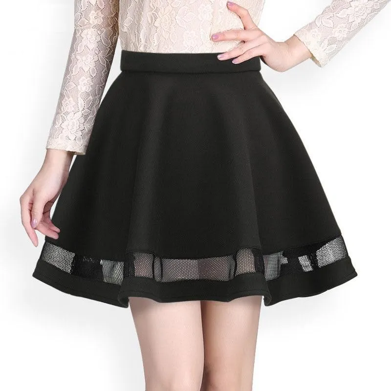 Mesh Patchwork Skirt