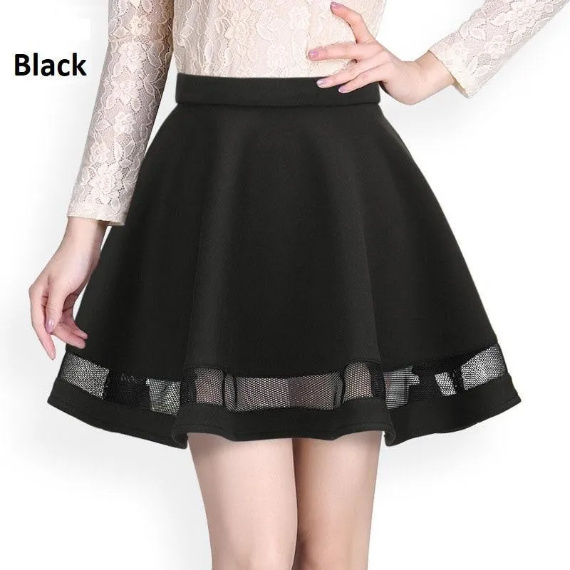 Mesh Patchwork Skirt