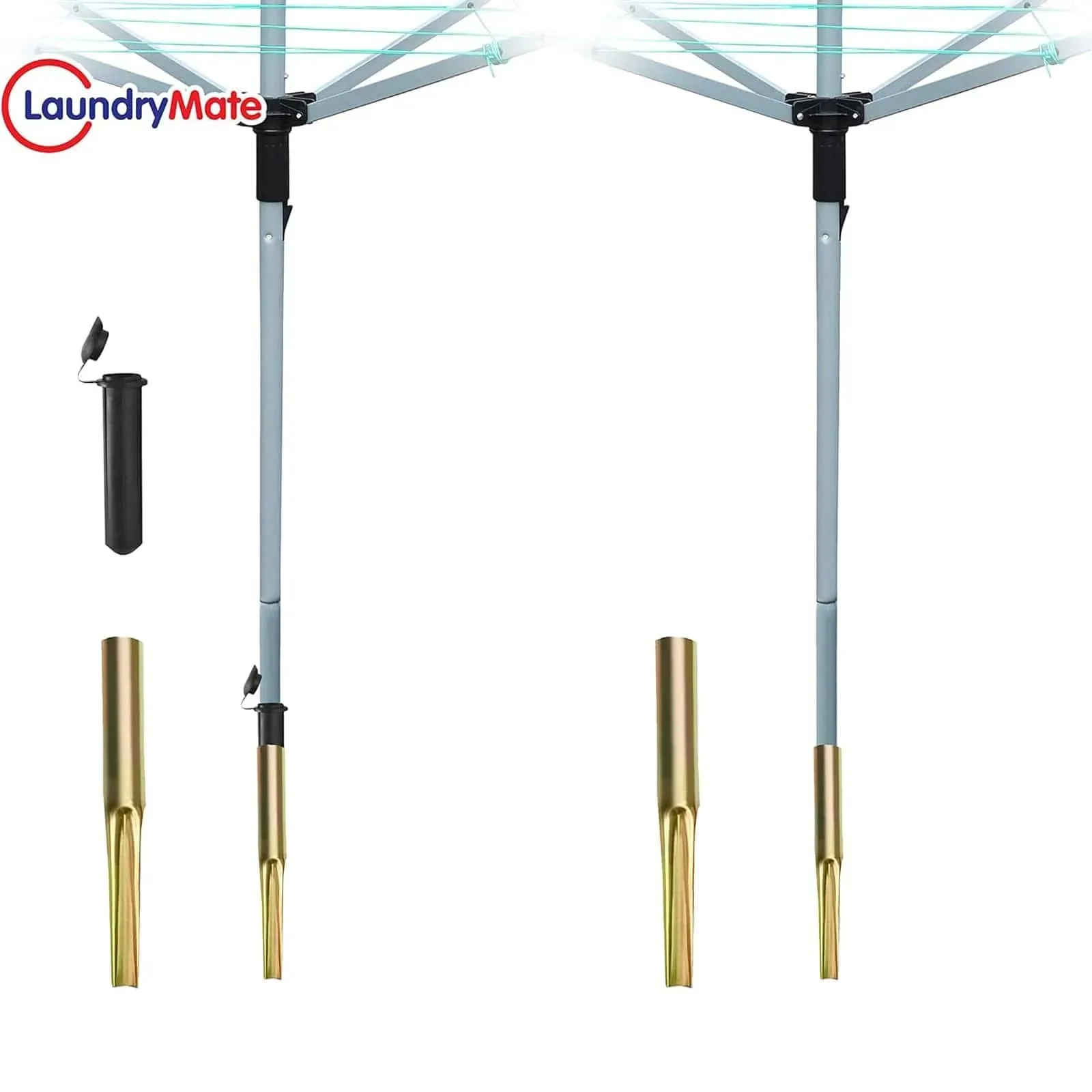 Metal Ground Spike for Rotary Airers and Parasols with End Cap | Fits 32mm and 40mm Poles