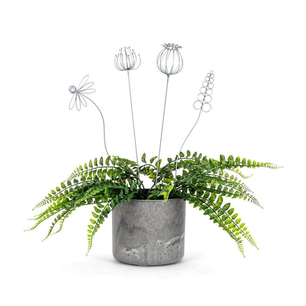 Metal Wire Flowers on Sticks