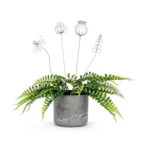 Metal Wire Flowers on Sticks