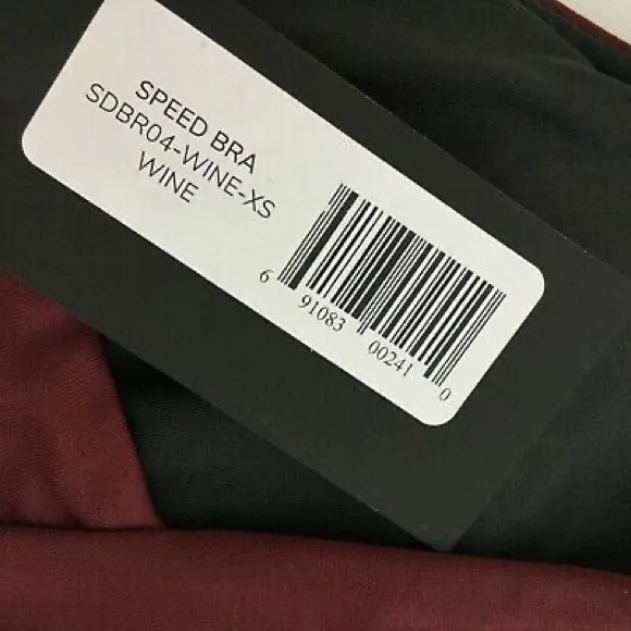 MICHI Speed Wine Red Racer Back Sports Bra Black Stripe Elastic