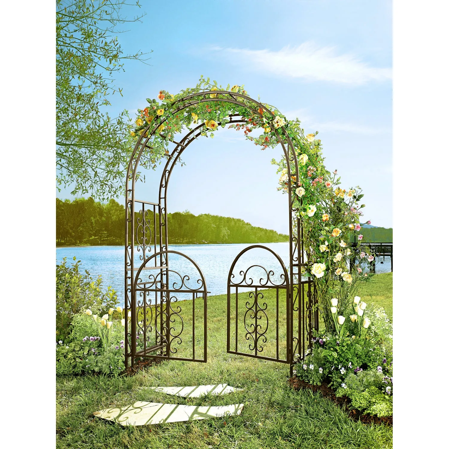 Montebello Iron Garden Arbor with Gate,47m2353