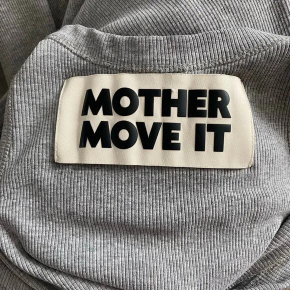 MOTHER Denim Move It Chin Ups Ribbed Racerback Tank Midi Dress Size M Gray