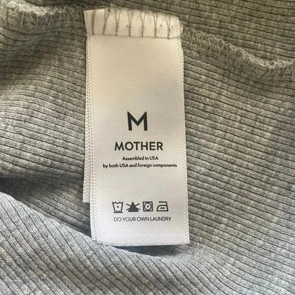 MOTHER Denim Move It Chin Ups Ribbed Racerback Tank Midi Dress Size M Gray