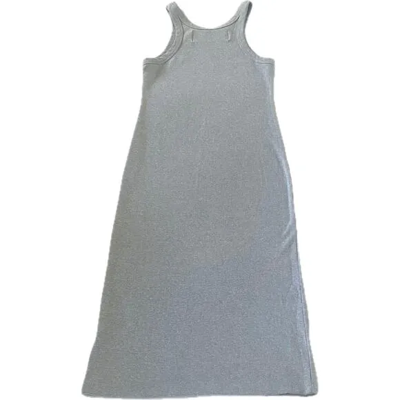 MOTHER Denim Move It Chin Ups Ribbed Racerback Tank Midi Dress Size M Gray