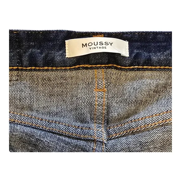 Moussy Vintage Jeans Womens Size 25 Blue Glendale Skinny Cropped Distressed