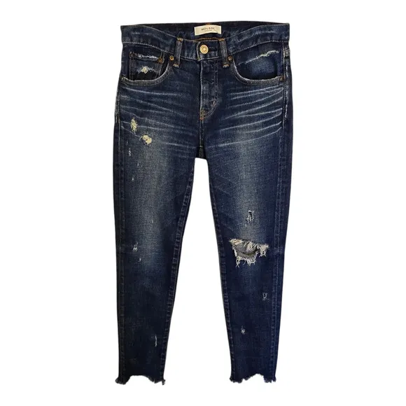 Moussy Vintage Jeans Womens Size 25 Blue Glendale Skinny Cropped Distressed