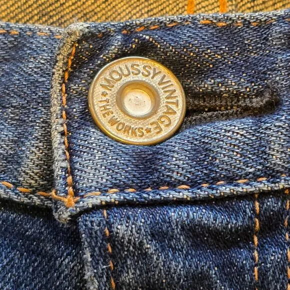 Moussy Vintage Jeans Womens Size 25 Blue Glendale Skinny Cropped Distressed