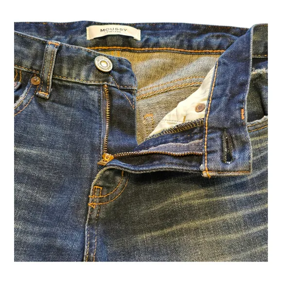 Moussy Vintage Jeans Womens Size 25 Blue Glendale Skinny Cropped Distressed