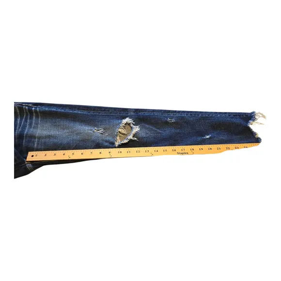 Moussy Vintage Jeans Womens Size 25 Blue Glendale Skinny Cropped Distressed
