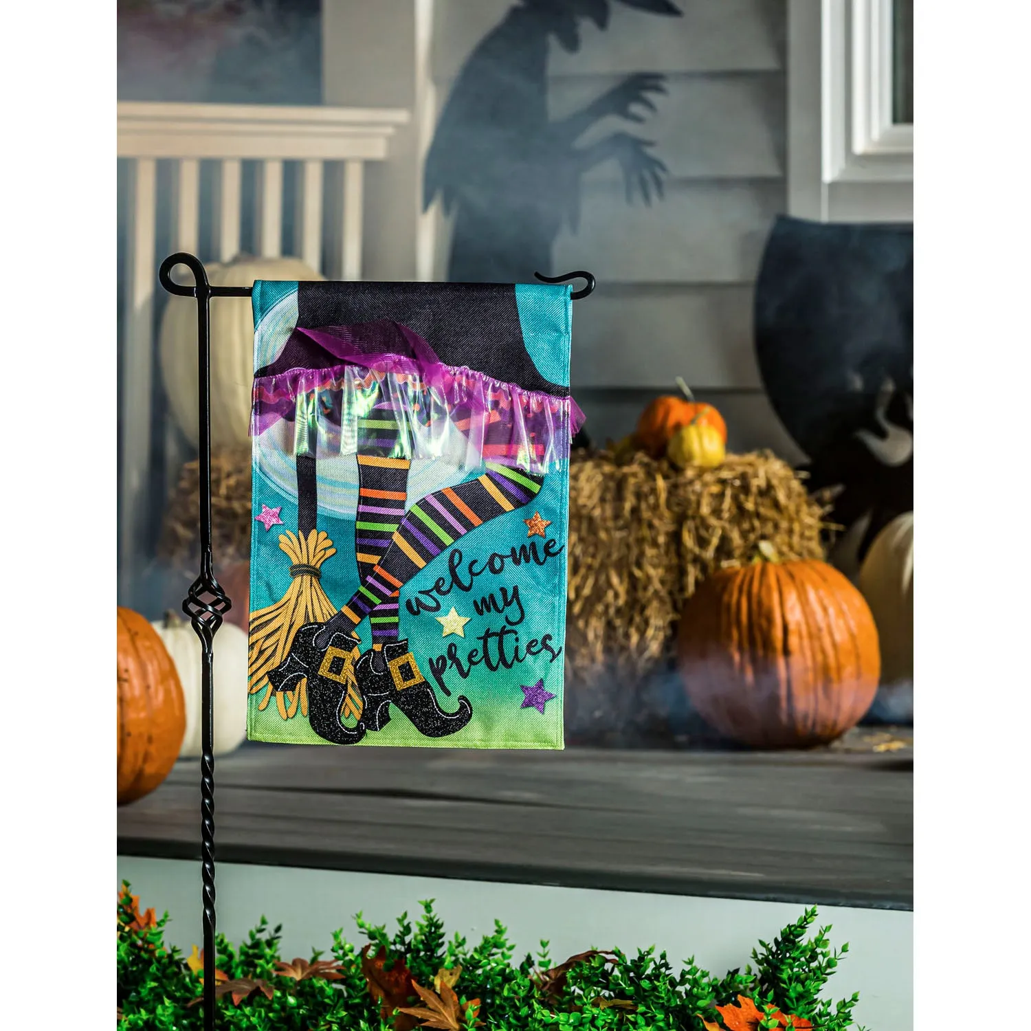 My Pretties Garden Burlap Flag,14b9379bl