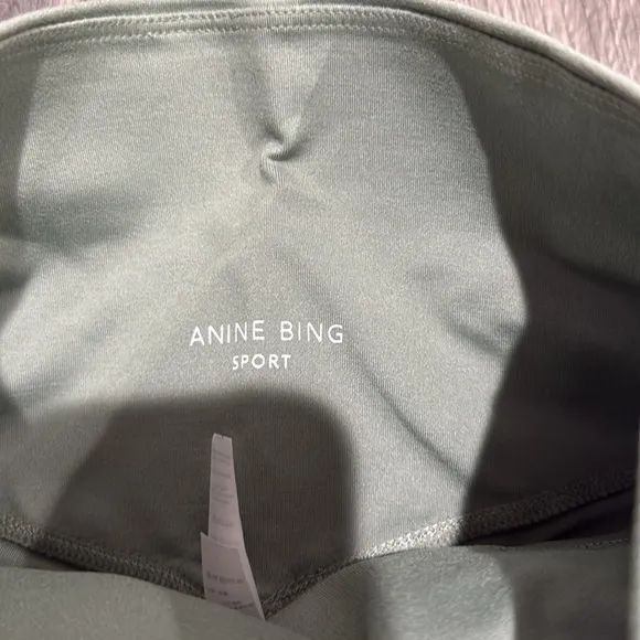 NEW • ANINE BING • Women’s Blake high-waist biker shorts Green XXS