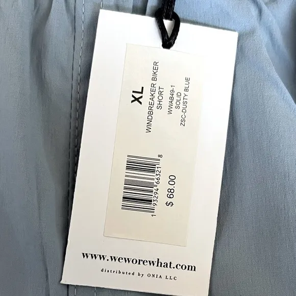 NEW  WEWOREWHAT - SOLID WINDBREAKER BIKER SHORT in Blue