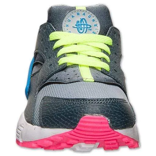 Nike Air Huarache Junior 'Dark Magnet Grey-Volt-Cobalt Blue'