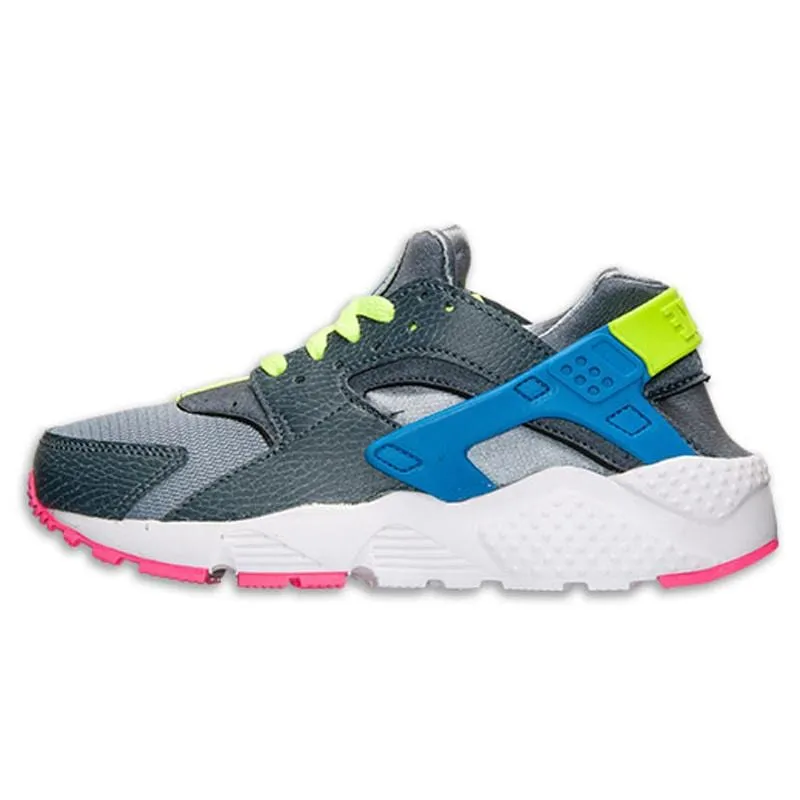 Nike Air Huarache Junior 'Dark Magnet Grey-Volt-Cobalt Blue'