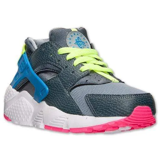Nike Air Huarache Junior 'Dark Magnet Grey-Volt-Cobalt Blue'
