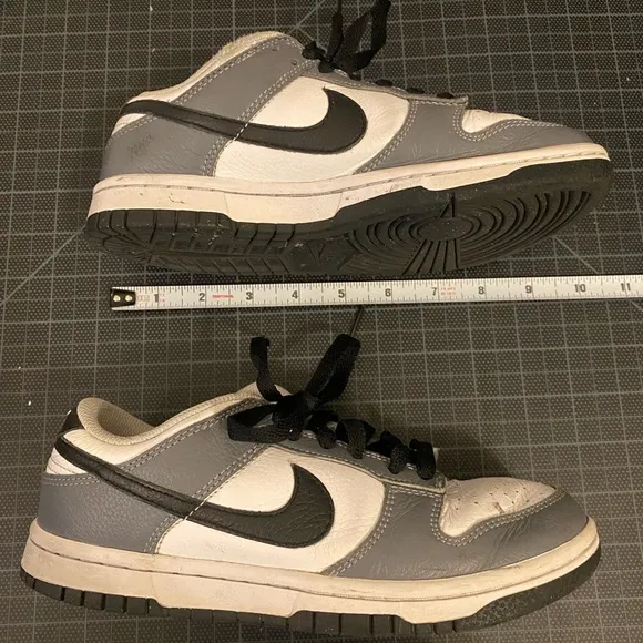 Nike Dunk Low Gray and White Sneakers size 4.5