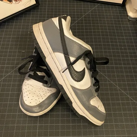 Nike Dunk Low Gray and White Sneakers size 4.5