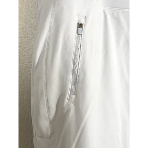 NWT ATHLETA Fairway Golf Skort 18&quot; Women's Sz 1X Light Gray Tennis Skirt Pockets