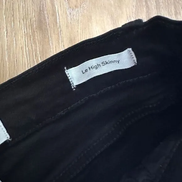 NWT Frame Le High Skinny Front Split in Film Noir