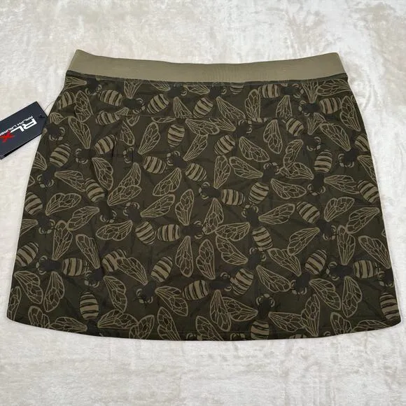 NWT Ralph Lauren RLX Golf Skirt Skort Brown Bees Camo Women's Size Large