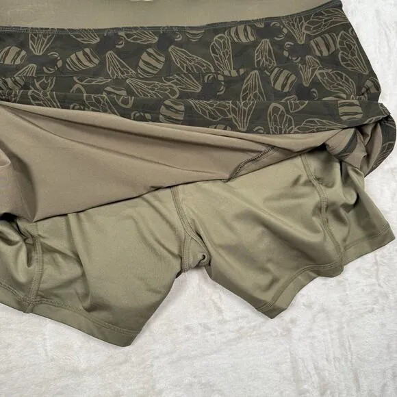NWT Ralph Lauren RLX Golf Skirt Skort Brown Bees Camo Women's Size Large