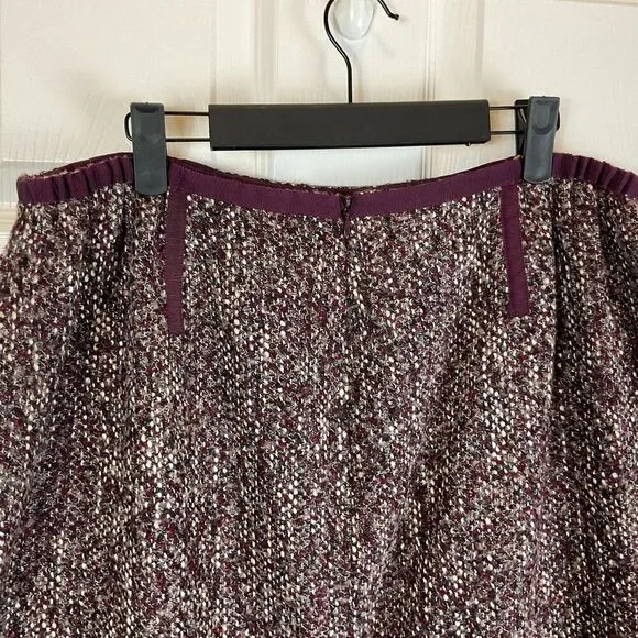 NWT Talbots Women 16WP Purple Herringbone Wool Blend Knee Length Pencil Skirt