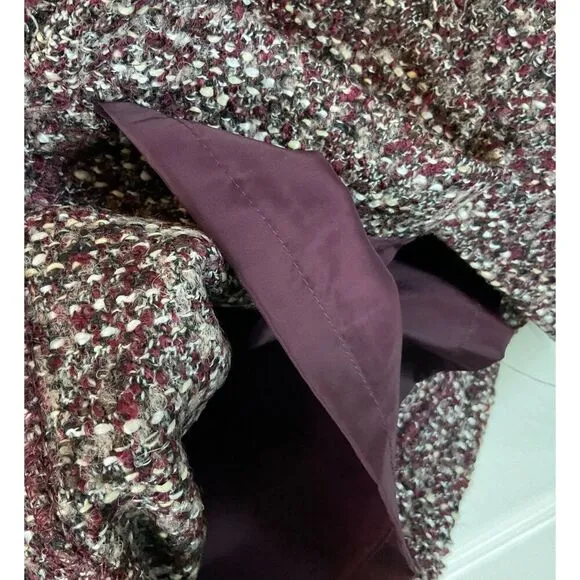 NWT Talbots Women 16WP Purple Herringbone Wool Blend Knee Length Pencil Skirt