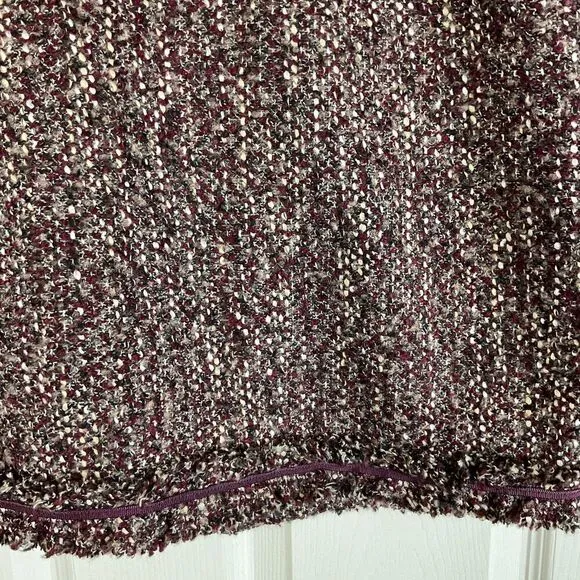 NWT Talbots Women 16WP Purple Herringbone Wool Blend Knee Length Pencil Skirt