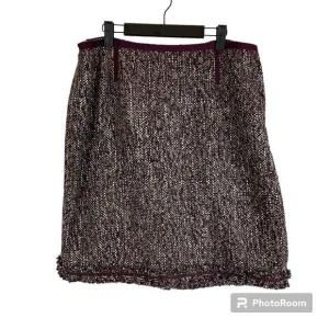 NWT Talbots Women 16WP Purple Herringbone Wool Blend Knee Length Pencil Skirt