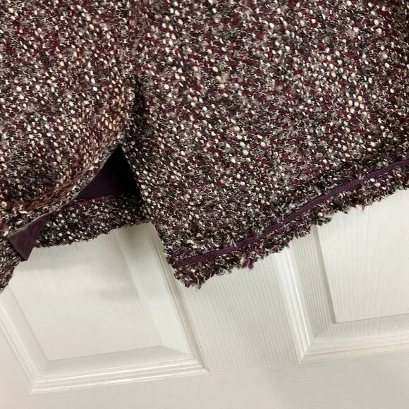 NWT Talbots Women 16WP Purple Herringbone Wool Blend Knee Length Pencil Skirt