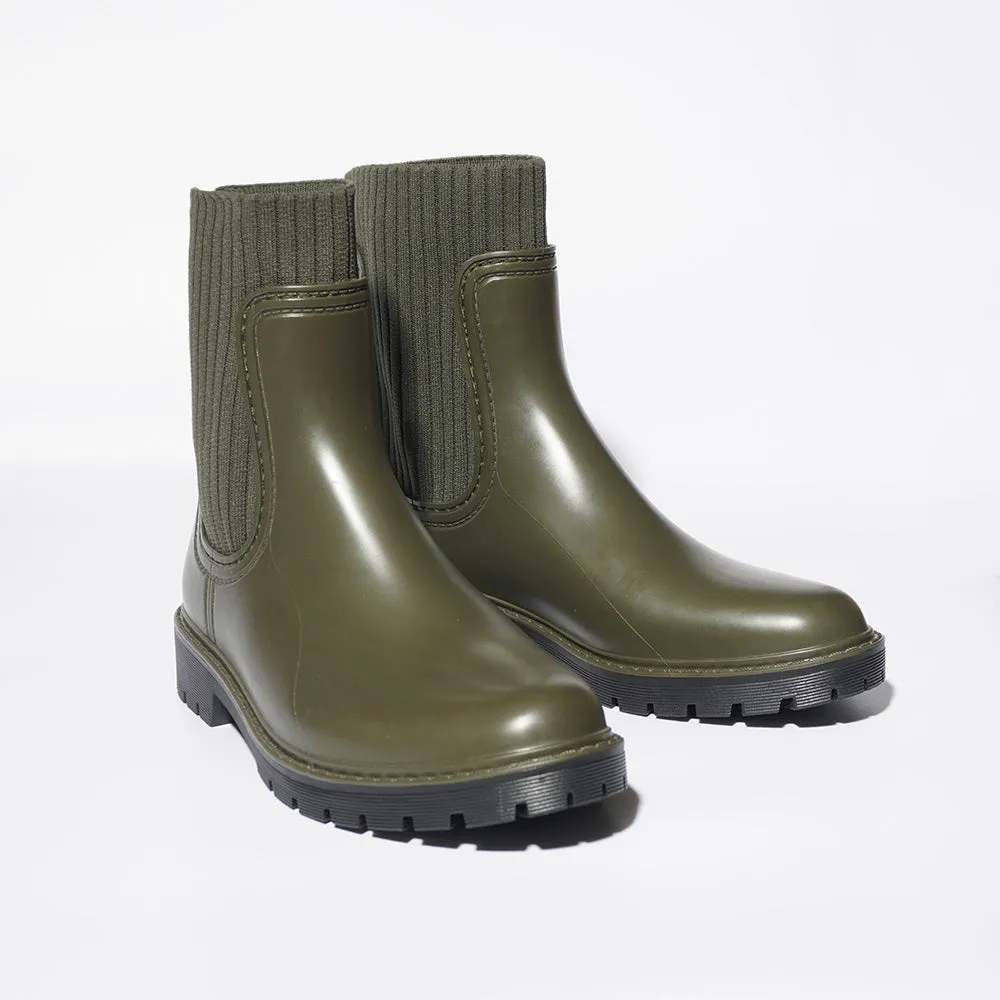 Olive Green Wellington Boots