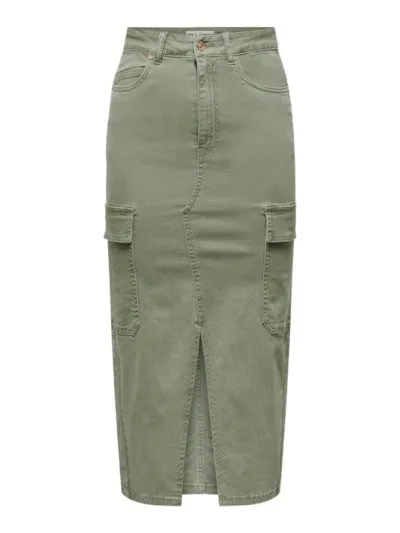 ONLY Lola Cargo Front Slit Midi Skirt