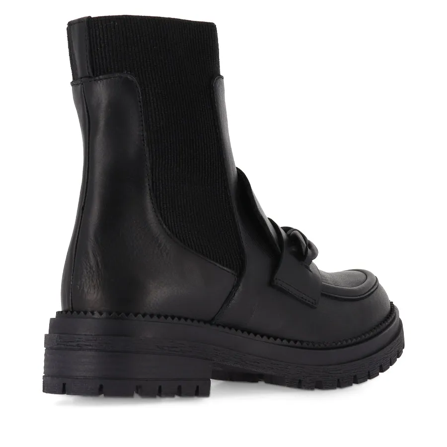 PEANUT - BLACK LEATHER