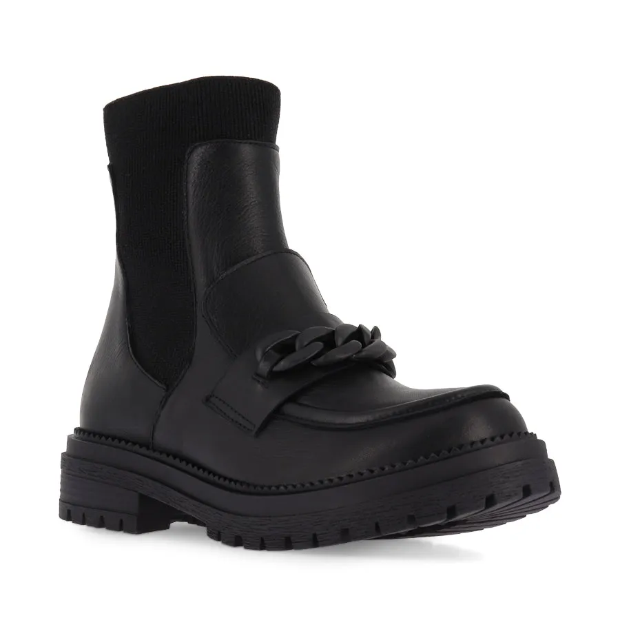PEANUT - BLACK LEATHER