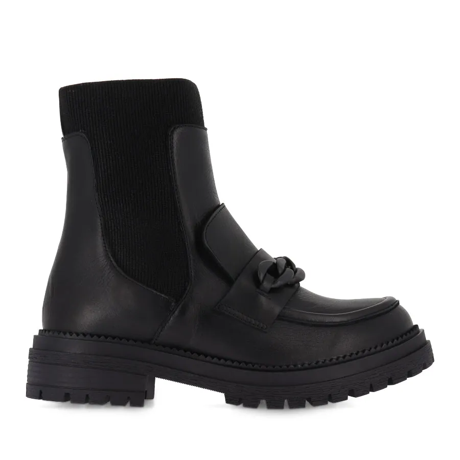PEANUT - BLACK LEATHER