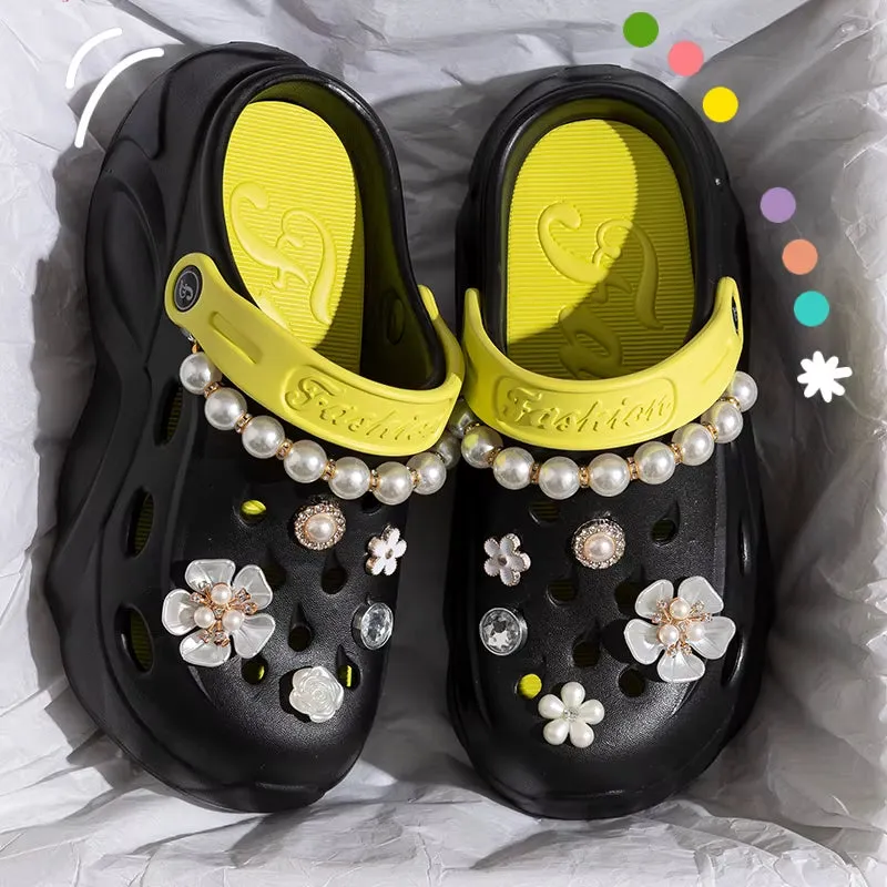 PearlPop – Pearl Charm Platform Clogs