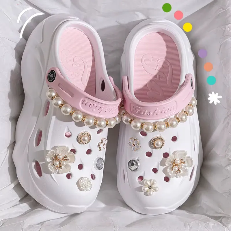 PearlPop – Pearl Charm Platform Clogs