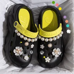 PearlPop – Pearl Charm Platform Clogs