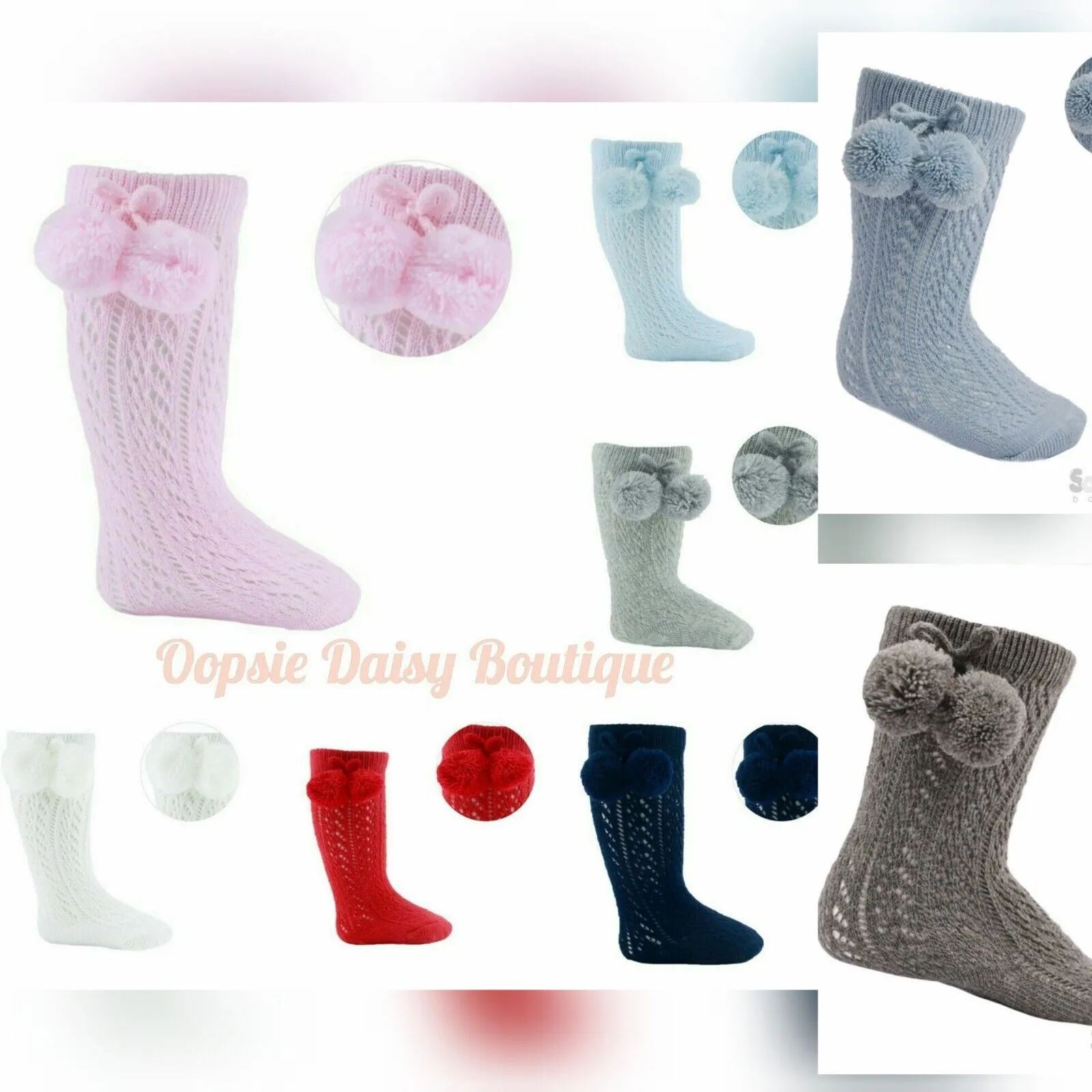 Pelerine Knee High Pom Pom Socks