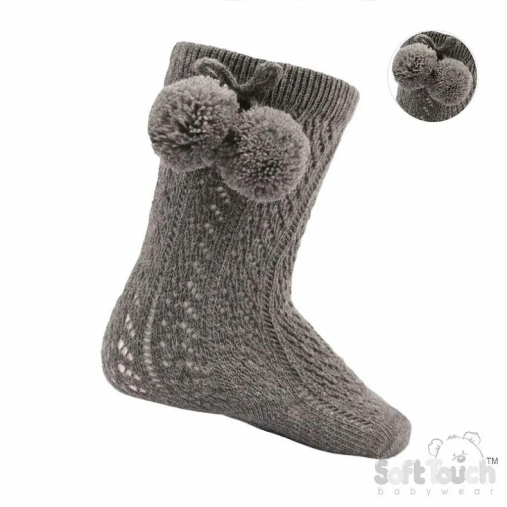 Pelerine Knee High Pom Pom Socks
