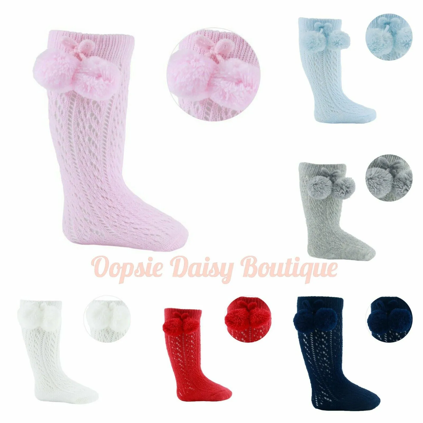 Pelerine Knee High Pom Pom Socks
