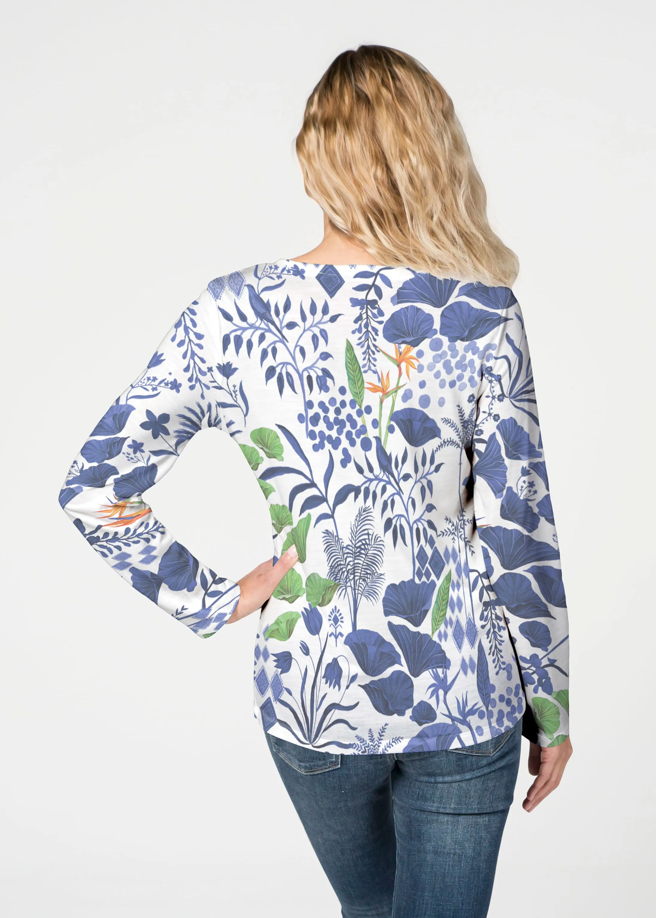 Petals (8141) ~ French Terry V-neck Top