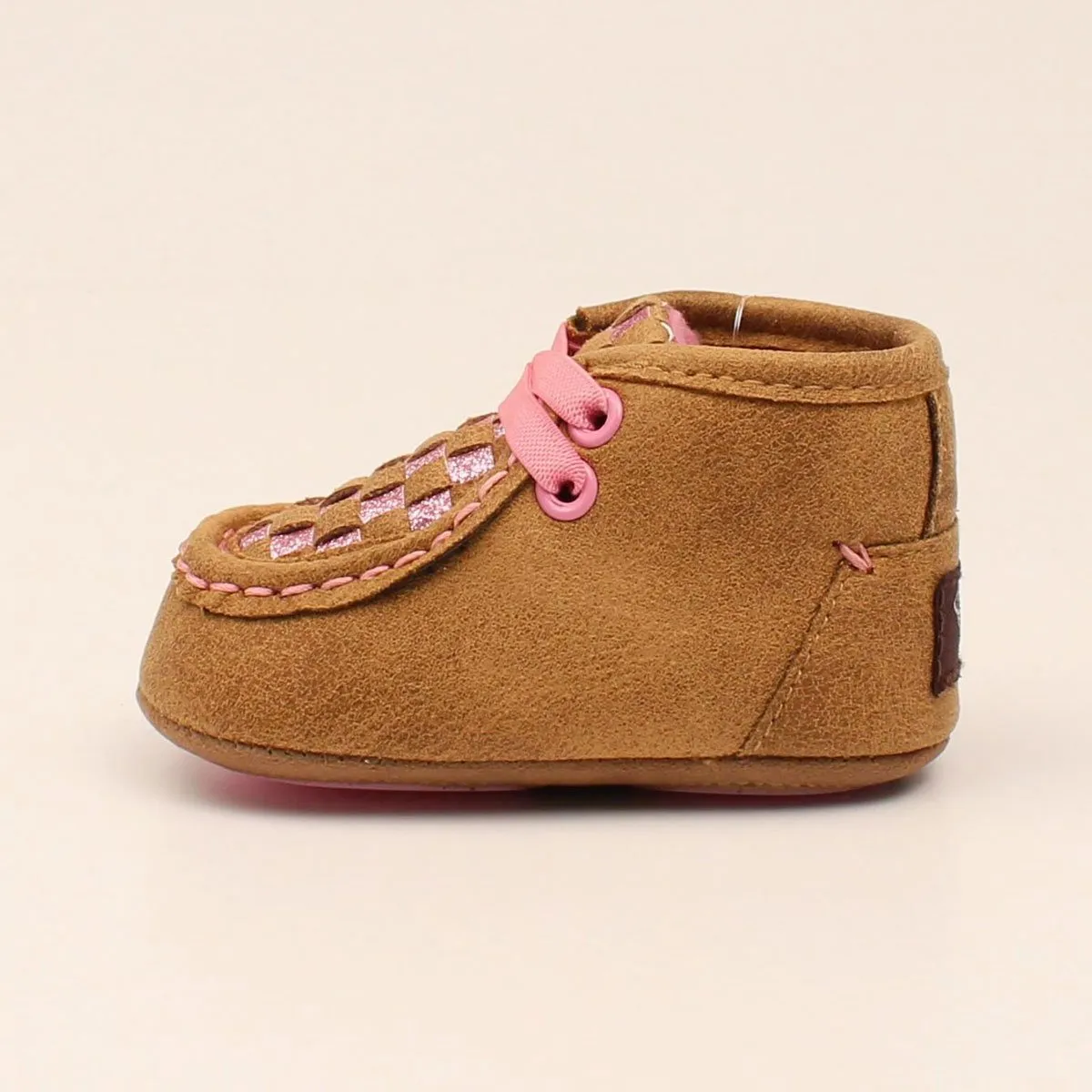 PINK CHECKER INFANT BABY BUCKER CASUAL SHOES