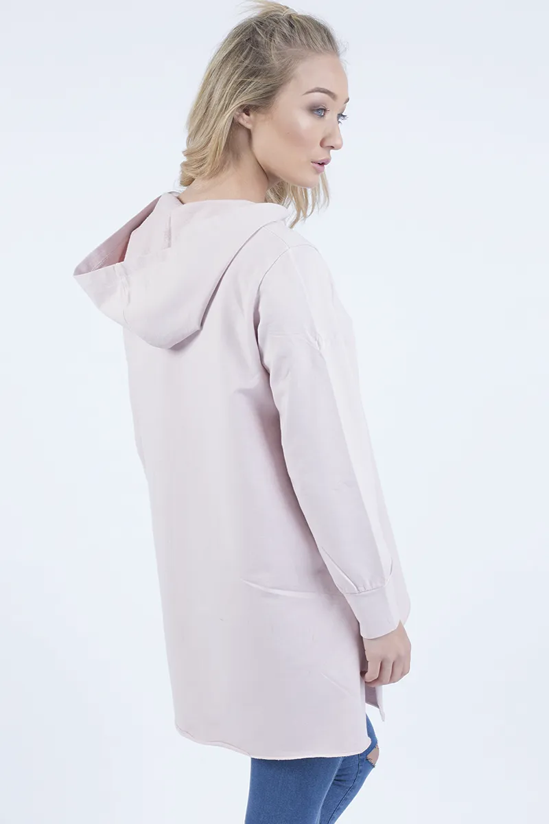 Pink Wrap Around Oversized Hoodie - Yasmin