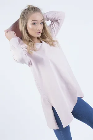 Pink Wrap Around Oversized Hoodie - Yasmin