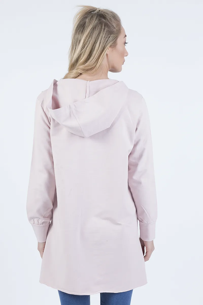 Pink Wrap Around Oversized Hoodie - Yasmin